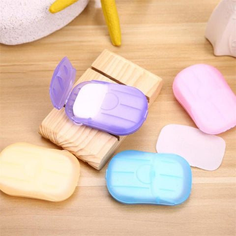 Convenient Washing Hand Wet Wipes Travel Paper Soap Scented Slice Sheets Foaming Box